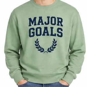 Sudadera de cuello redondo Major Goals para hombre, corte regular, de algodón, informal, para otoño, con estampado de letras y logotipo frontal - Product Image 2