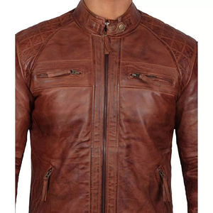 <b>Men</b> Classic Genuine <b>Leather</b> <b>Jacket</b> Premium Soft Full Zip Comfortable Casual Durable Regular Fit Winter Breathable Fashion - Product Image 2