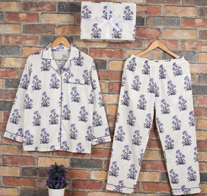 Conjunto de Pijama de Algodón Puro Tejido para Mujer, con Cuello en V y Estampado Floral, Hecho a Mano, Vestido de Noche Nupcial, Cintura Elástica, Suave, Transpirable y Cómodo - Product Image 3