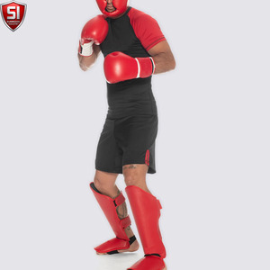 Gants de boxe SUMROOS SI en cuir noir et or avec sangle de poignet réglable, durables, protecteurs, confortables, équipement d'entraînement, design à lacets - Product Image 3