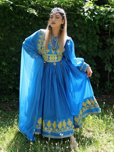 Nuevo Vestido Afgano de Terciopelo de Lujo para Mujer, con Bordado Intenso, Vestido Largo Tradicional Formal, Vestido Afgano Vintage - Product Image 6