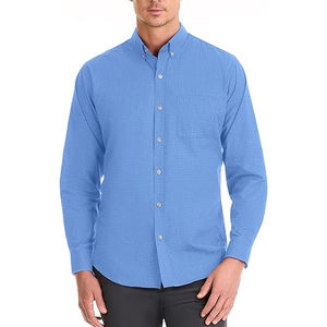 เสื้อเชิ้ตผู้ชายแขนยาว OEM ผ้าฝ้ายทวิล 100% ระบายอากาศได้ดี ติดกระดุม สำหรับธุรกิจ ขายส่งจำนวนมาก - Product Image 5