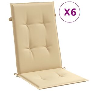 6 pz Melange Beige cuscini sedia con schienale alto 47.2 tessuto "x 19.7" x 1.6 "per uso esterno - Product Image 2