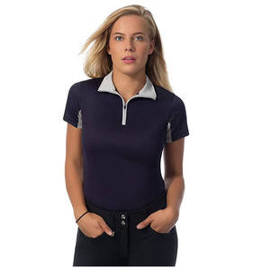 Premium Women's Casual Solid Equestrian <b>Compression</b> Shirt Short Sleeve Anti-Wrinkle Competition Wear Spandex/Polyester Front - Product Image 5