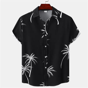 Nueva Camisa de Manga Corta con Estampado Hawaiano para Hombre, Camiseta Moderna de Talla Europea y Americana, con Botones, de Poliéster Estampado - Product Image 3