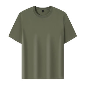 T-shirt en pur coton personnalisé pour uniforme de travail, respirant, avec logo imprimé, à manches courtes, col rond, décontracté, pour jeunes - Product Image 1