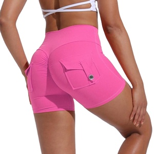 Vêtements de sport de grande taille Shorts d'entraînement de fitness Shorts d'entraînement de yoga taille haute Shorts de yoga pour femmes Shorts de gymnastique avec poches - Product Image 1