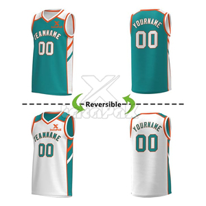 Uniformes de basket-ball réversibles personnalisés, respirants, à séchage rapide, en tissu mesh polyester pour les entraînements et les matchs officiels d'équipe - Product Image 2