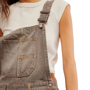 Women's Professional Off-Shoulder Denim <b>Bodysuits</b> 2026 New Design Solid Color Girls Rompers Casual Wear Embroidered Crop Top - Product Image 6