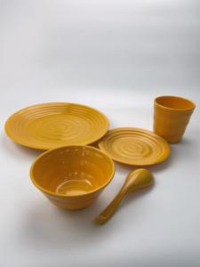 ชุดภาชนะพลาสติกสีเหลืองซันไชน์รักษ์โลก/แก้ว/ชามซุป/ช้อน/จาน - ผลิตในไต้หวัน - Product Image 4