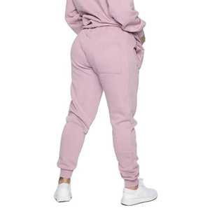 Conjunto Deportivo con Capucha para Mujer, Talla Grande, Estampado Rosa, Pantalones de Felpa de Algodón de Color Sólido, con Bolsillos Laterales - Product Image 4