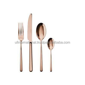 Couverts uniques Cuillère, Fourchette et Couteau avec Laiton 4 Pièces Cuillères à Fourchette à Couteau Couverts en Acier Miroir au Meilleur Prix - Product Image 5