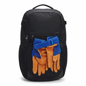 Sac de sport en nylon noir 600D, capacité 50-70L, avec porte-batte et poches en filet pour équipement de baseball - Product Image 6
