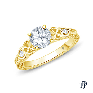Bague de fiançailles en or 10 carats personnalisable avec diamant de laboratoire, design antique à motif de volutes, fabricant international OEM, vente en gros et au détail - Product Image 4