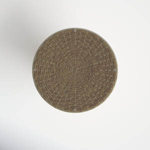 Mesa auxiliar de ratán tejida a mano con muebles de sala de estar con tapa de vidrio - Product Image 4