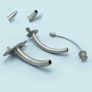 Tube trachéal de trachéotomie Premium Jackson 9 mm réutilisable en acier inoxydable chirurgical, canule trachéale pour la gestion des voies respiratoires en ORL - Product Image 1