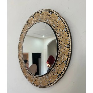 Acacia Wood Arched Statement <b>Mirror</b> Rustic Farmhouse Wholesale India - Product Image 4