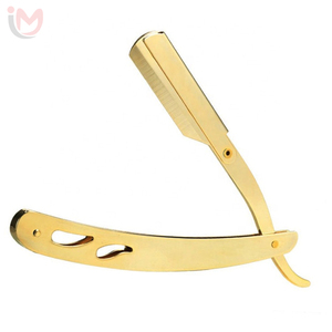 Rasoir droit pliant finition noire, outil de rasage professionnel pour barbier, shavette manuelle, logo personnalisé OEM - Product Image 5