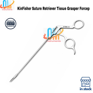 Pinza de Extracción de Suturas KingFisher, Pinza para Tejidos de 13 cm, Instrumento de Artroscopia de Acero Inoxidable de Calidad Alemana para Hombro y Articulaciones - Product Image 5