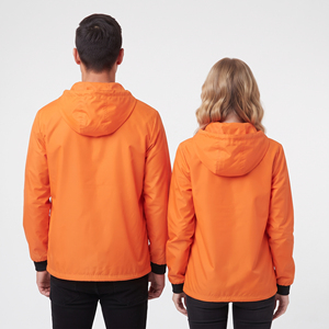 Custom Logo Hooded Windbreaker Jacker Unisex Breathable Rain Wear Waterproof Zipper <b>Hoodie</b> Lightweight Nylon Polyester Jacket - Product Image 2