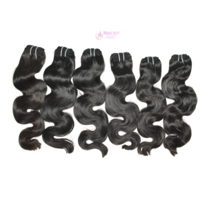 Extensiones de Cabello Humano Remy Ondulado con Puntas Gruesas Estilo Templo Indio, Doble Trama a Máquina, Puntas de Una Sola Capa, Tejido con Clip - Product Image 2