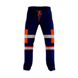Pantalon de travail multipoches en polyester et coton, résistant, pour hommes, avec bandes réfléchissantes. - Product Image 1