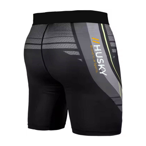 Pantalones Cortos de Compresión Unisex HUSKY SPORTSWEAR de Nailon y Spandex, Cintura Alta Elástica, Bolsillo Oculto, Logotipo Personalizado, Secado Rápido - Product Image 4