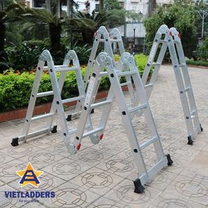 EN131 Six-Joint Industrial Design <b>Aluminum</b> Folding <b>Ladder</b> NVLG-43A Multi-Purpose for Outdoor and Home Use - Product Image 2