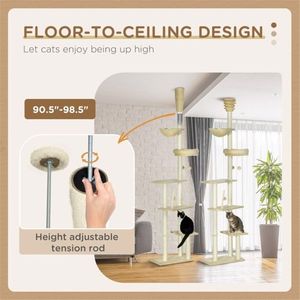 Grande Albero per Gatti da Interno di Lusso con Tiragraffi in MDF e Legno - Product Image 5