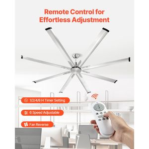Ventilatore da soffitto moderno da 84 pollici a basso profilo con motore DC reversibile, 3 pale in alluminio, montaggio a filo e telecomando a 6 velocità - Product Image 5