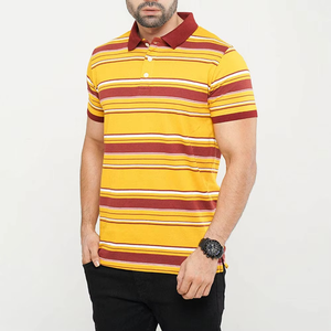 Polo a Rayas de Mezcla de Algodón para Hombre, Transpirable, Informal, para Golf, Diseño Personalizado OEM, Venta al Por Mayor - Product Image 3