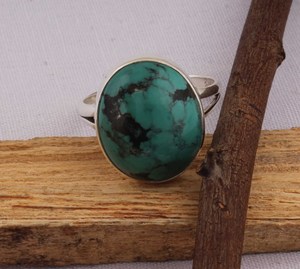 Natural Turquoise <b>Ring</b> 925 Sterling Silver Jewelry Vintage Style Oval Blue Gemstone <b>Ring</b> Antique Finish <b>Statement</b> <b>Ring</b> for Women - Product Image 5