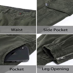 Personalizable ligero de los hombres de cintura media Cargo Pantalones de negocios Casual Multi-Bolsillo Hip Hop Streetwear Pantalones de trabajo personalizado - Product Image 5