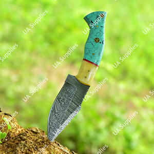 Couteau de chasse à lame fixe en acier Damas forgé à la main, ultra-affûté, OEM ODM, vente en gros, haute qualité, camping, survie, EDC, bricolage - Product Image 4