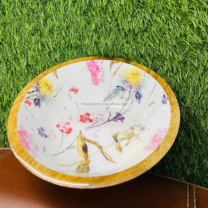 Elegant Vintage Antique Luxury <b>Mango</b> <b>Wood</b> Serving <b>Bowl</b> Artisan Craft Polished Eco-Friendly Stocked Customizable - Product Image 2