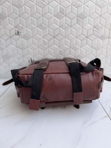 Latest Collection Genuine Leather Leather <b>Backpack</b> Vintage Style Softback Real Leather Laptop Bag <b>School</b> Use Hasp Closure Unisex - Product Image 4