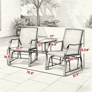 Sedia a dondolo singola da esterno in stile tradizionale, comoda, con telaio in ferro e acciaio, ideale per soggiorno, giardino, camera da letto, parco - Product Image 4