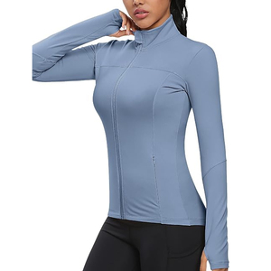 Women Premium 3-Piece Gym <b>Workout</b> Set Breathable Elastic Waist Printed Leggings Sports Bra <b>Long</b> <b>Sleeve</b> Yoga Jacket Front - Product Image 2