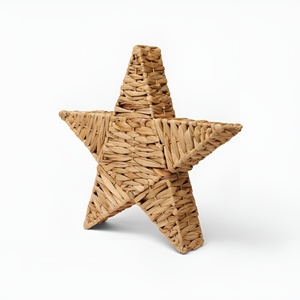 Christmas holiday ornament supplies water hyacinth ornament woven <b>stars</b> wall <b>hanging</b> decor - Product Image 6