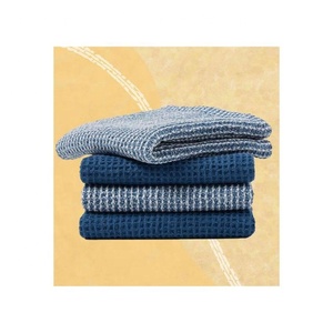 Jacquard a rayas gris oscuro bordado cocina pelusa menos utensilios limpio absorbente secado rápido suave tacto mano algodón plato toalla - Product Image 2