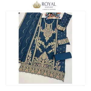 Nueva Colección de Trajes Pakistaníes de Diseñador, los Mejores Trajes de Viscosa y Seda Chinon para Fiestas y Festivales, con Bordados - Product Image 2