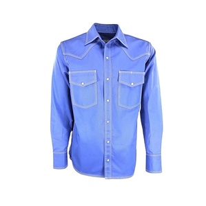เสื้อเชิ้ตทำงานผ้าฝ้ายน้ำหนักเบา ทนไฟ ทรงหลวม สไตล์ตะวันตก ป้องกันเปลวไฟ สำหรับงานเชื่อม ใส่สบาย - Product Image 6
