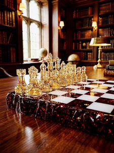 Luxury Resin Chessboard Game Decorative Objects Home Decorative <b>Chess</b> Decoration for Living Room - Product Image 2
