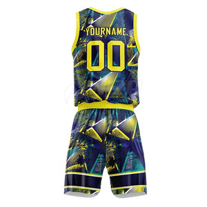 Ensemble d'uniformes de basketball personnalisés, dernière collection, respirant, en polyester, sans manches, maillot et short de basketball, vêtements de sport sublimés pour équipe - Product Image 2