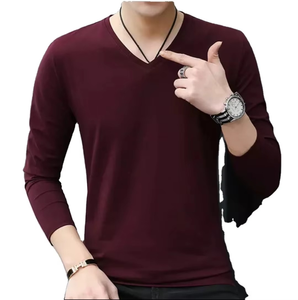 เสื้อยืดแขนยาวคุณภาพสูง 260 กรัม เนื้อผ้านุ่ม สวมใส่สบาย ทรงปกติ คอวี ผ้าฝ้าย 100% สำหรับผู้ชาย - Product Image 3