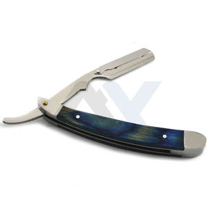 Navaja de afeitar de marca privada con mango de madera y bloqueo giratorio, cuchilla recta para hombres y mujeres, afeitadora vintage para la zona del cuello - Product Image 1