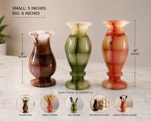 Vase de table en onyx miel multicolore moderne naturel, sculpté à la main, en pierre polie, décoratif pour la maison, l'hôtel, les mariages - Product Image 4