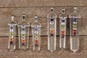 Colgante de cuarzo transparente con los siete chakras para decoración del hogar, regalo y manualidades, precios al por mayor - Product Image 3