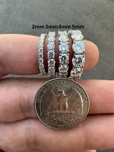 Bague d'éternité pour femme en moissanite véritable plaquée or, argent 925, 2-5 mm - Product Image 2