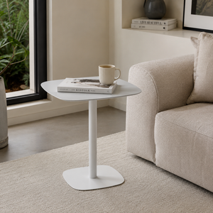 INTELLIGENTIA WOODS Modern White Metal <b>Side</b> <b>Table</b> Minimalist Accent End <b>Table</b> for Living Room Bedroom <b>Sofa</b> Home Office Hotel - Product Image 2